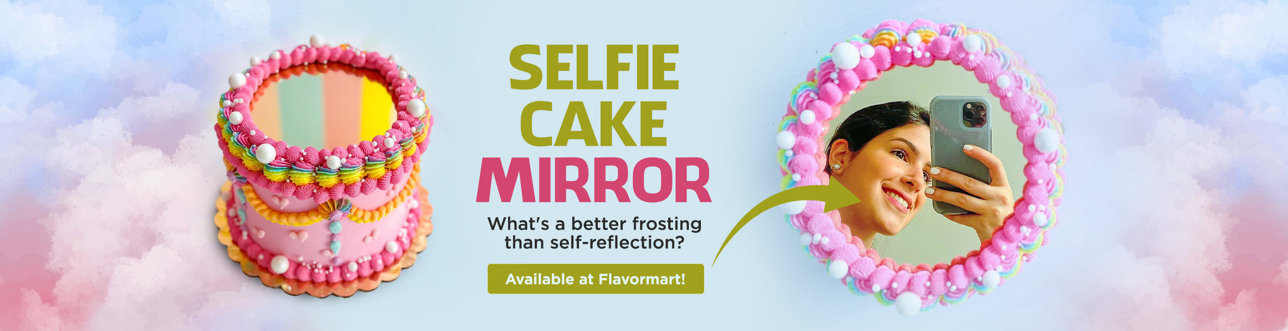 selfie cake mirror topper