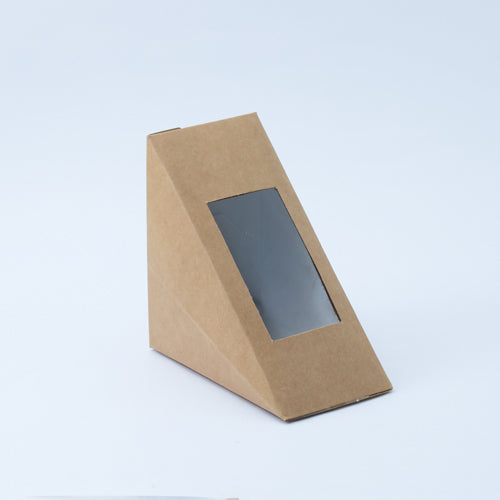 KRAFT TRIANGULAR SANDWICH BOX 7X3X5 INCH