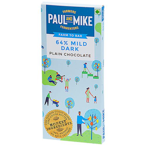 Paul and Mike 64% Mild Dark Plain Chocolate, 68 g