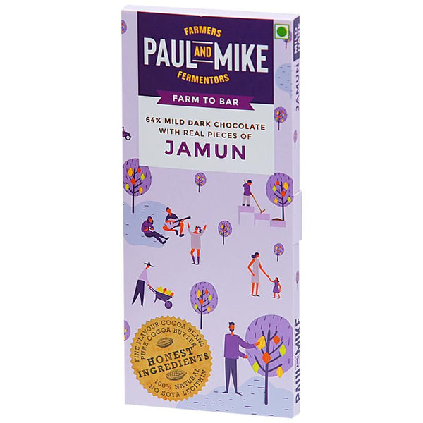 Paul and Mike 64% Mild Dark Chocolates With Real Jamun, 68 g