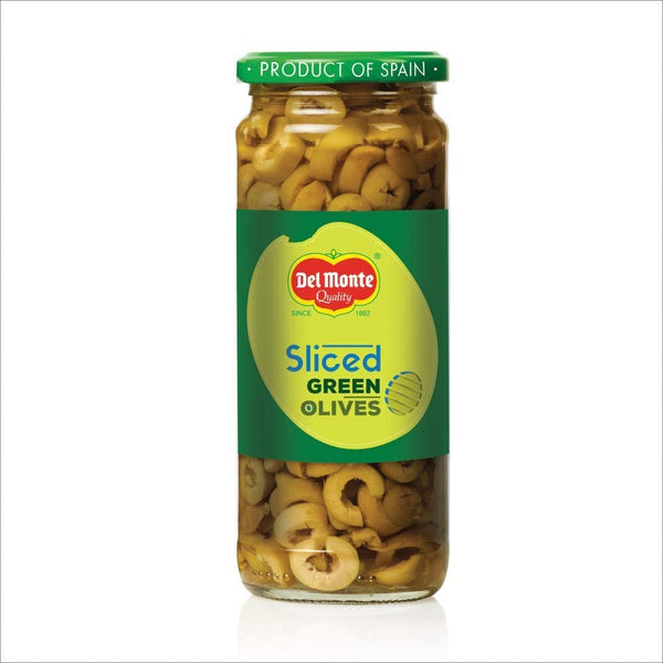 DELMONTE SLICED GREEN OLIVES 450 GM