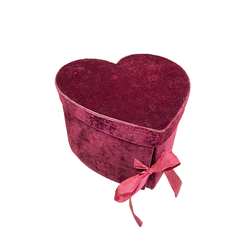 GIFT BOX VELVET HEART 10X6 INCH