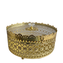 GIFT BOX ROUND GOLDEN GLASS TOP 6.5X3.5