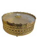 GIFT BOX ROUND GOLDEN GLASS TOP 6.5X3.5