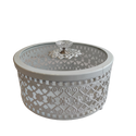 GIFT BOX ROUND WHITE GLASS TOP 