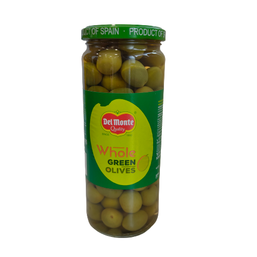 DELMONTE WHOLE GREEN OLIVES 450 GM