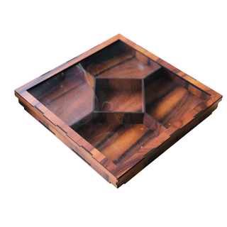 LAMINATED DRY FRUIT TRAY + LID 12X12X1.5 INCH