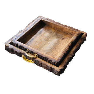 WOODEN CRAFTED GIFT TRAY 