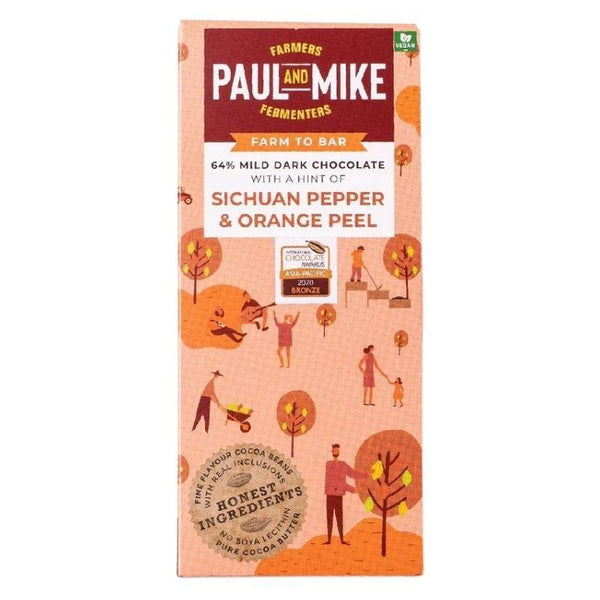 Paul And Mike 64% Dark Sichuan Pepper and Orange Peel,68g