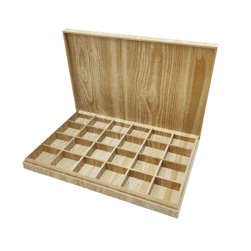 WOODEN CHOCOLATE BOX 24 CAVITY