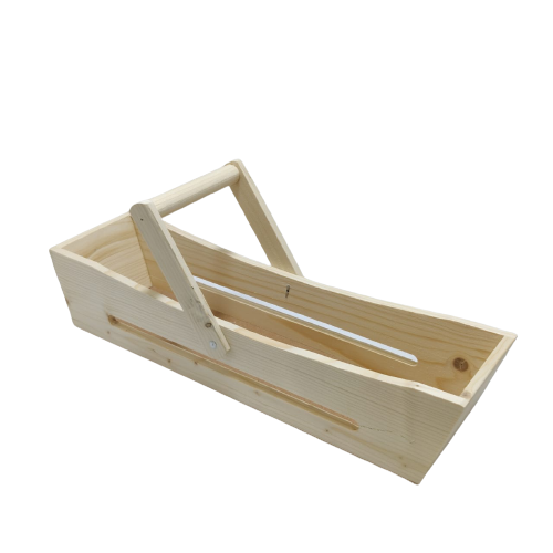 WOODEN BASKET RECTANGLE WITH HANDLE 17X5X3.5