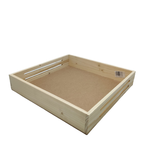 WOODEN TRAY SQUARE 16X16X2 INCH