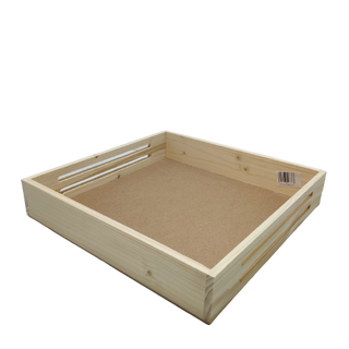 WOODEN TRAY SQUARE 14X14X2 INCH